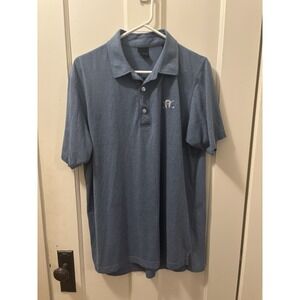 Dunning Golf Mens Polo Short Sleeve Shirt Size Large L Grey/blue Logo